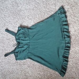 Lottie Moss Deep Green mini dress with a tie front